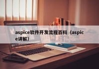 aspice软件开发流程百科（aspice讲解）